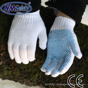 NMSAFETY Baumwollhandschuh-Palme PVC-Punkte PVC punktierten eine Seite oder 2 Seiten PVC-Punkte 700g / Dutzend